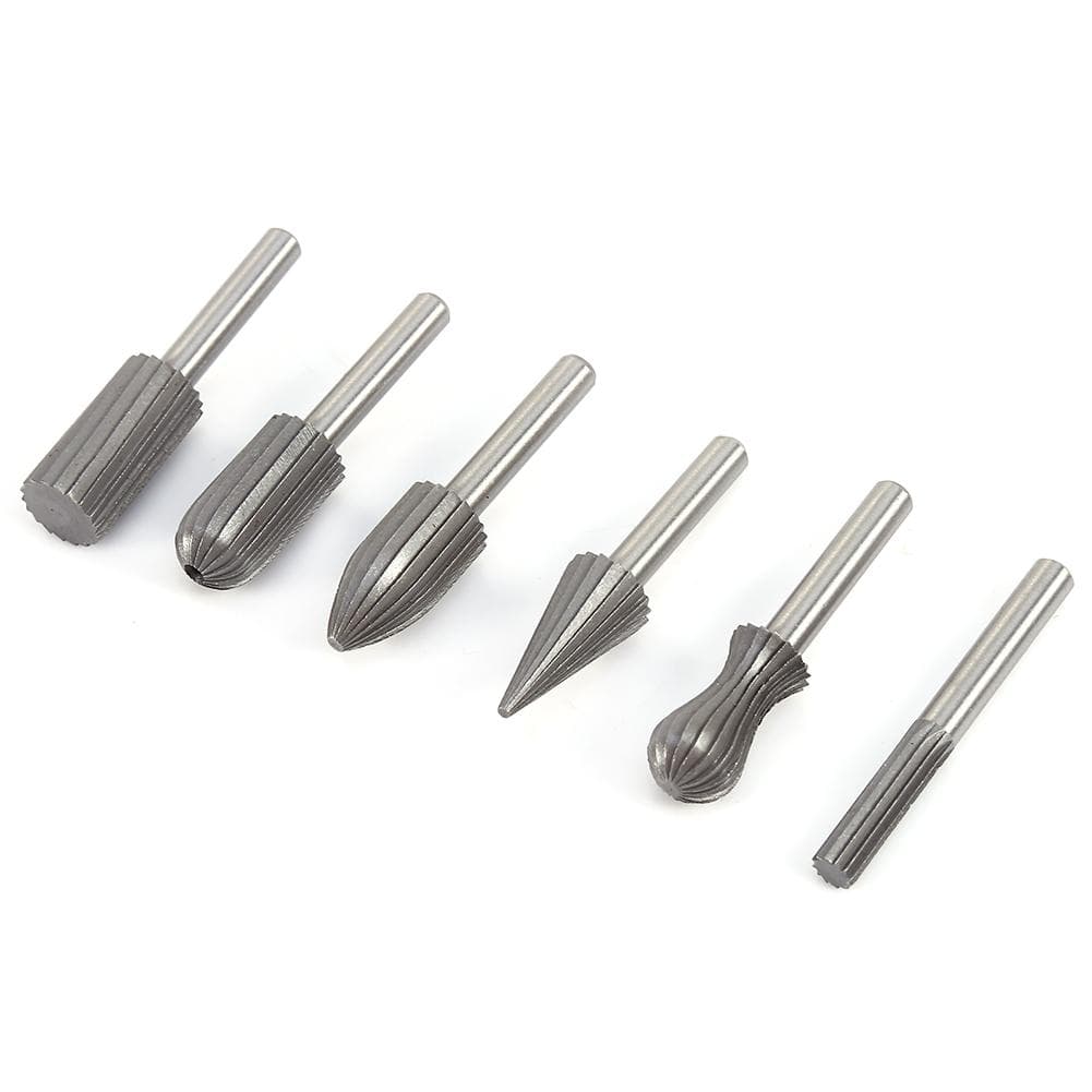 6pcslot 6mm 14  Hss Rotary Files Burr Drill Rotary Rasp Electric Grinder Set