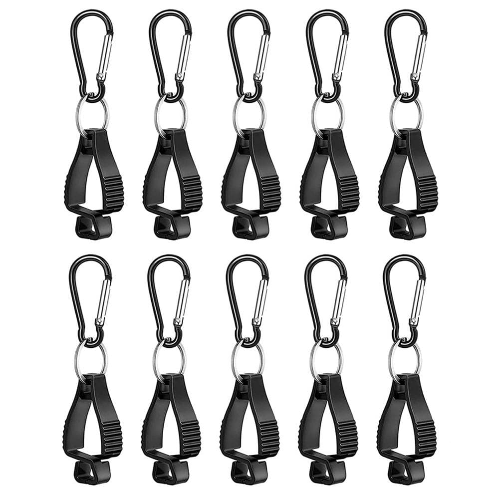 10 Pcs Glove Clips for Work Plastic A Shaped Glove Holders for Outdoor Camping black
