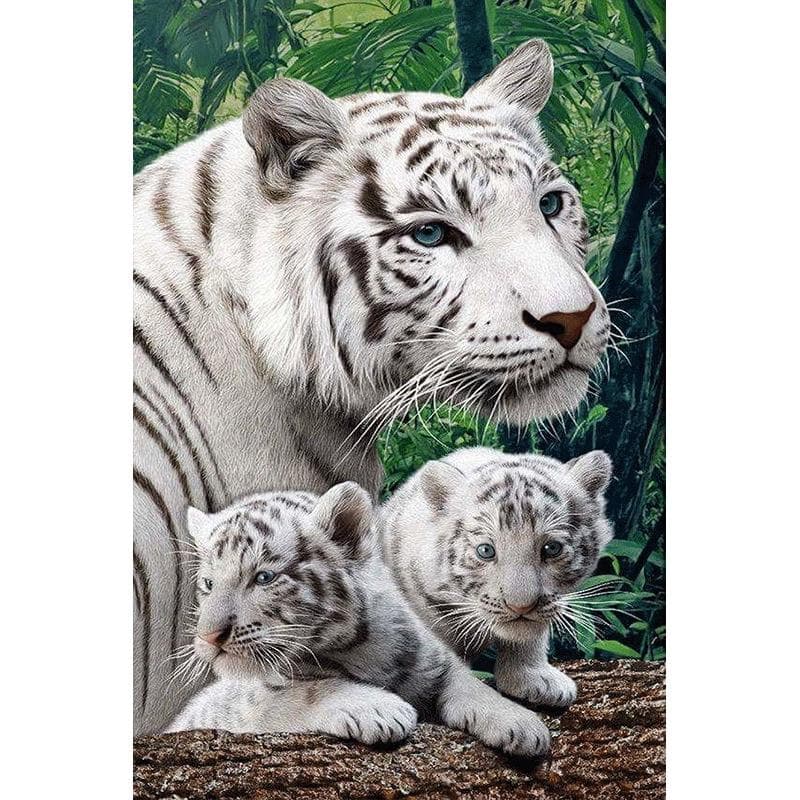 5D DIY Diamond Painting Three tigers Embroidery Cross Stitch Rhinestone Mosaic Home Decor 20X30CM