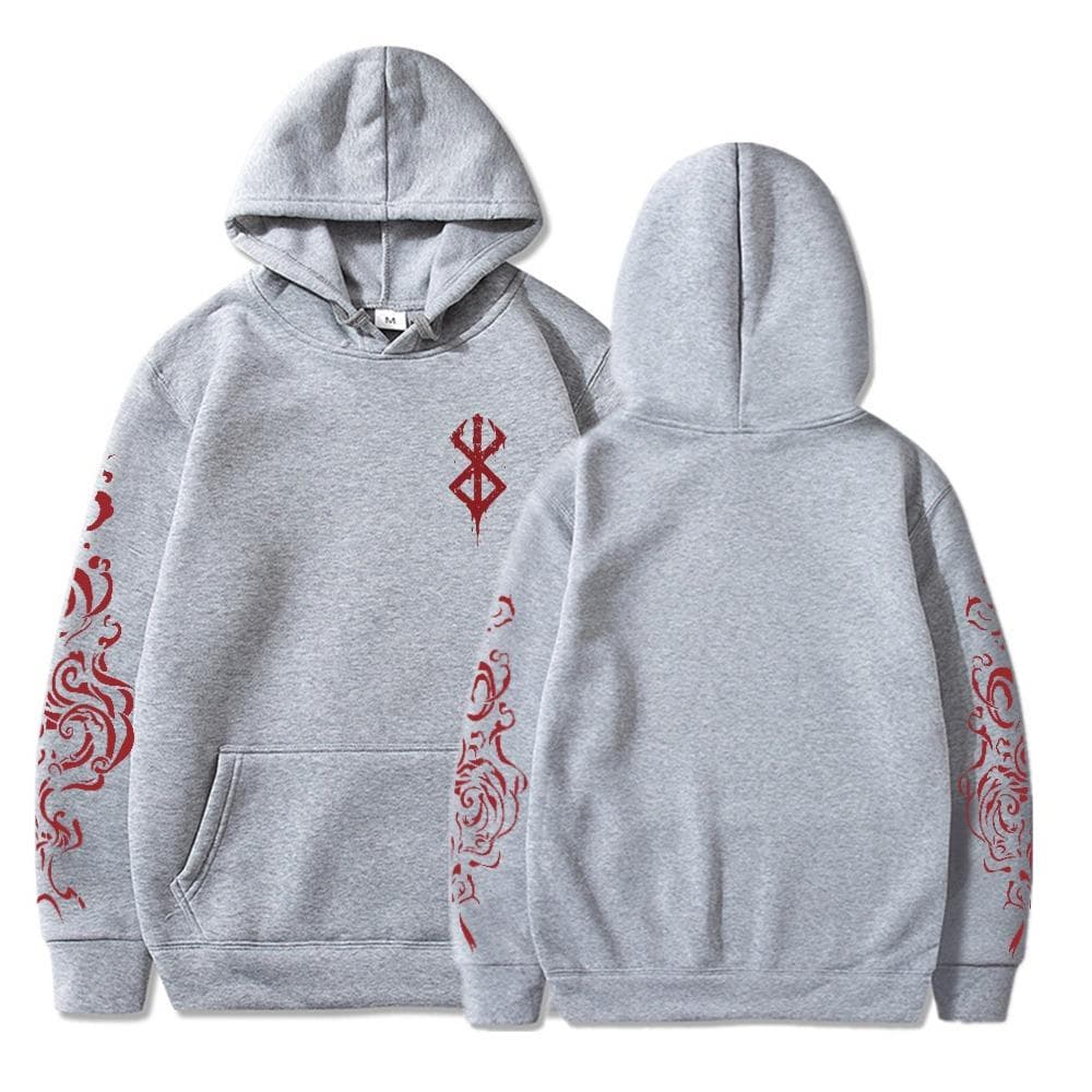 Anime Berserk Acid Hoodies Printed Men Women Fashion Long Sleeve Harajuku Goth Clothing Aesthetic Streetwear Sweater Oversized L silver