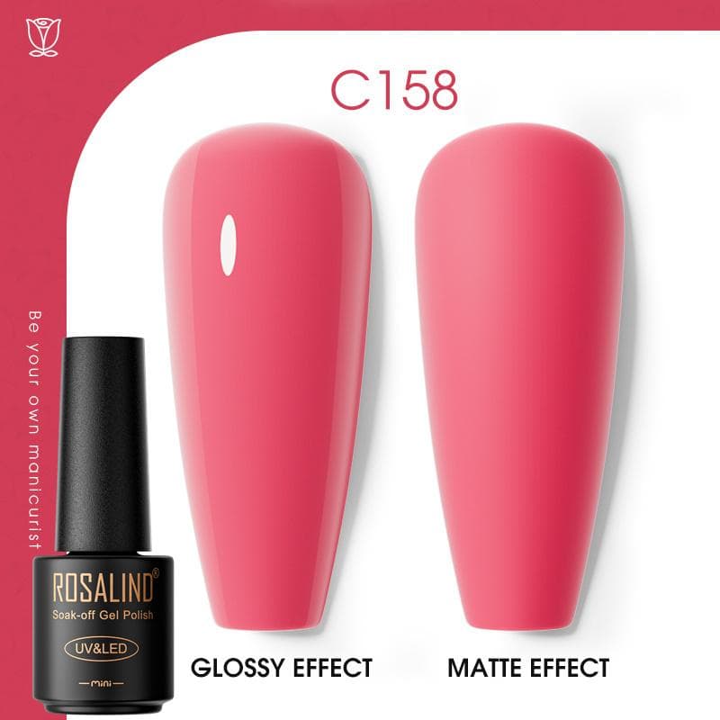 ROSALIND Nail Gel Polish Semi Permanent Varnish Hybrid UV Gel Polish Soak Off Nail Art Gel Top Base Coat Matt Top For Manicure Nail Art RA-C158
