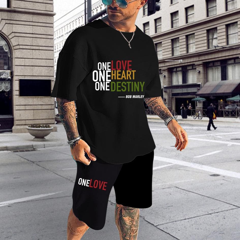 Summer BoB Marley Reggae T Shirt Sets Fashion Jogging Short Sleeve Harajuku Suit Men Tracksuit 3D Printed Breathable Clothes 6XL 5XL