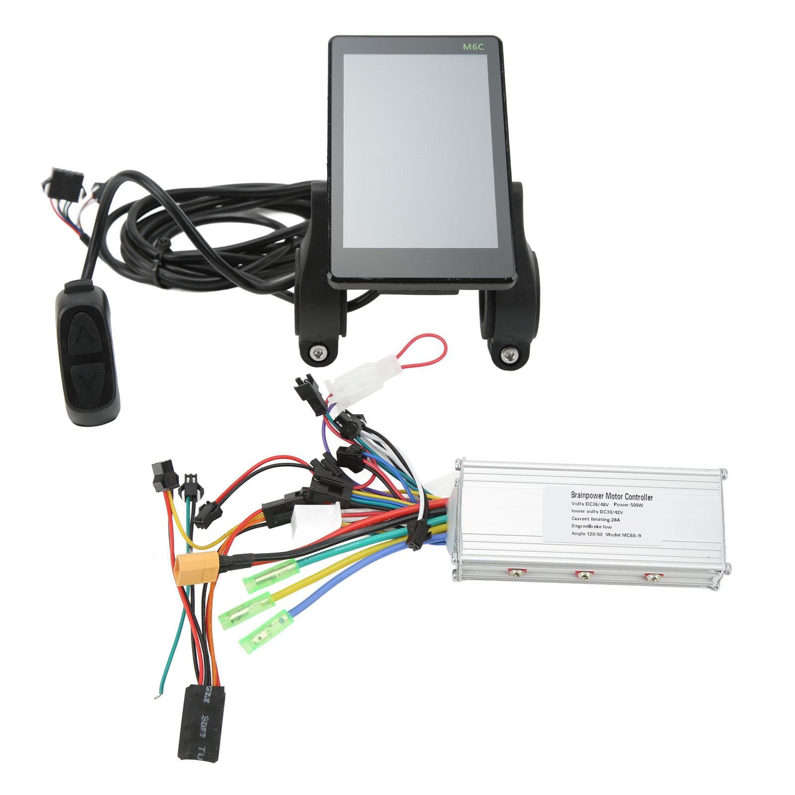 Electric Bike Brushless Controller M6C LCD Display 3648V 500W ABS Aluminum Alloy Electric Bike