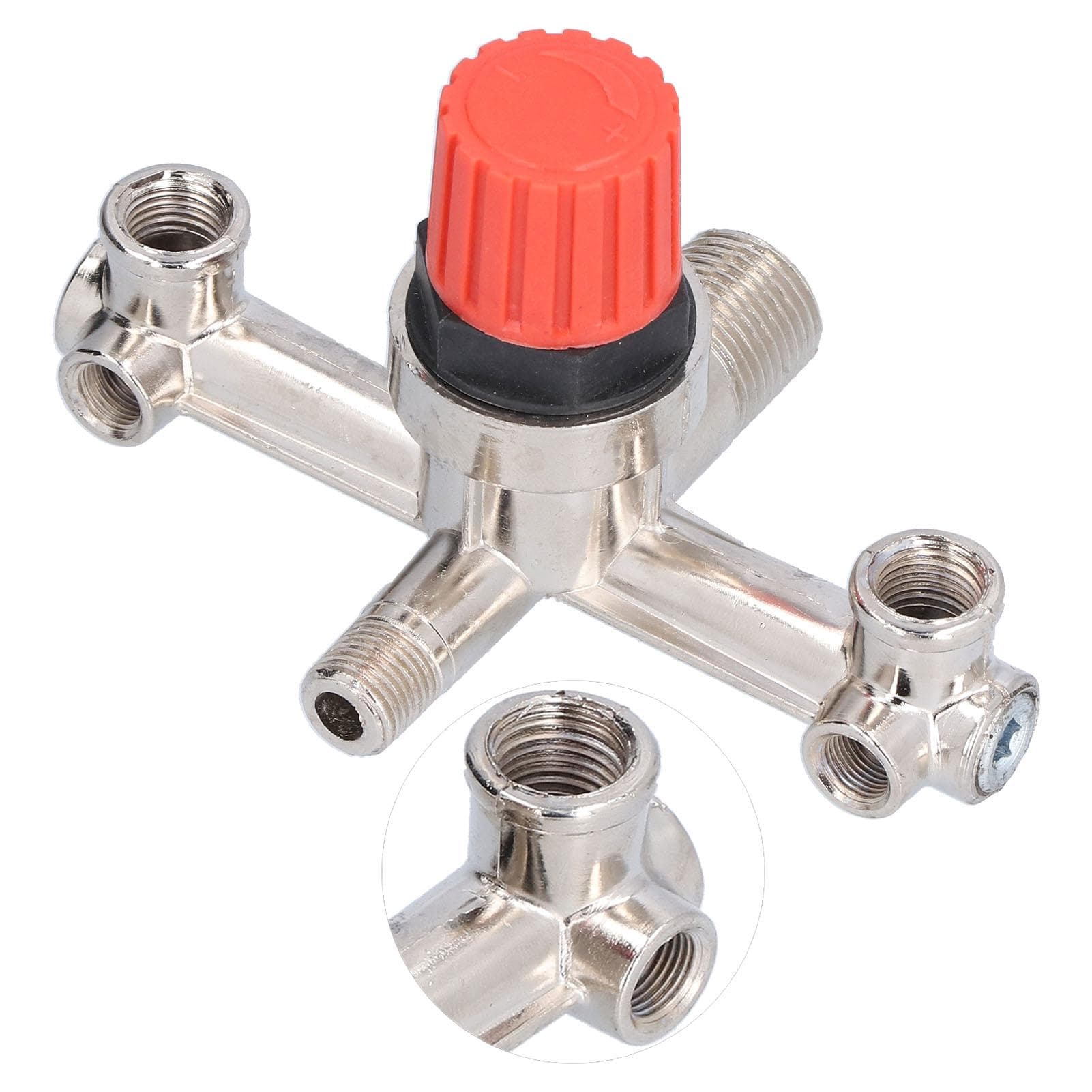 Air Compressor Switch Tube Double Outlet Metal Valve Nonadjustable Fitting Accessory