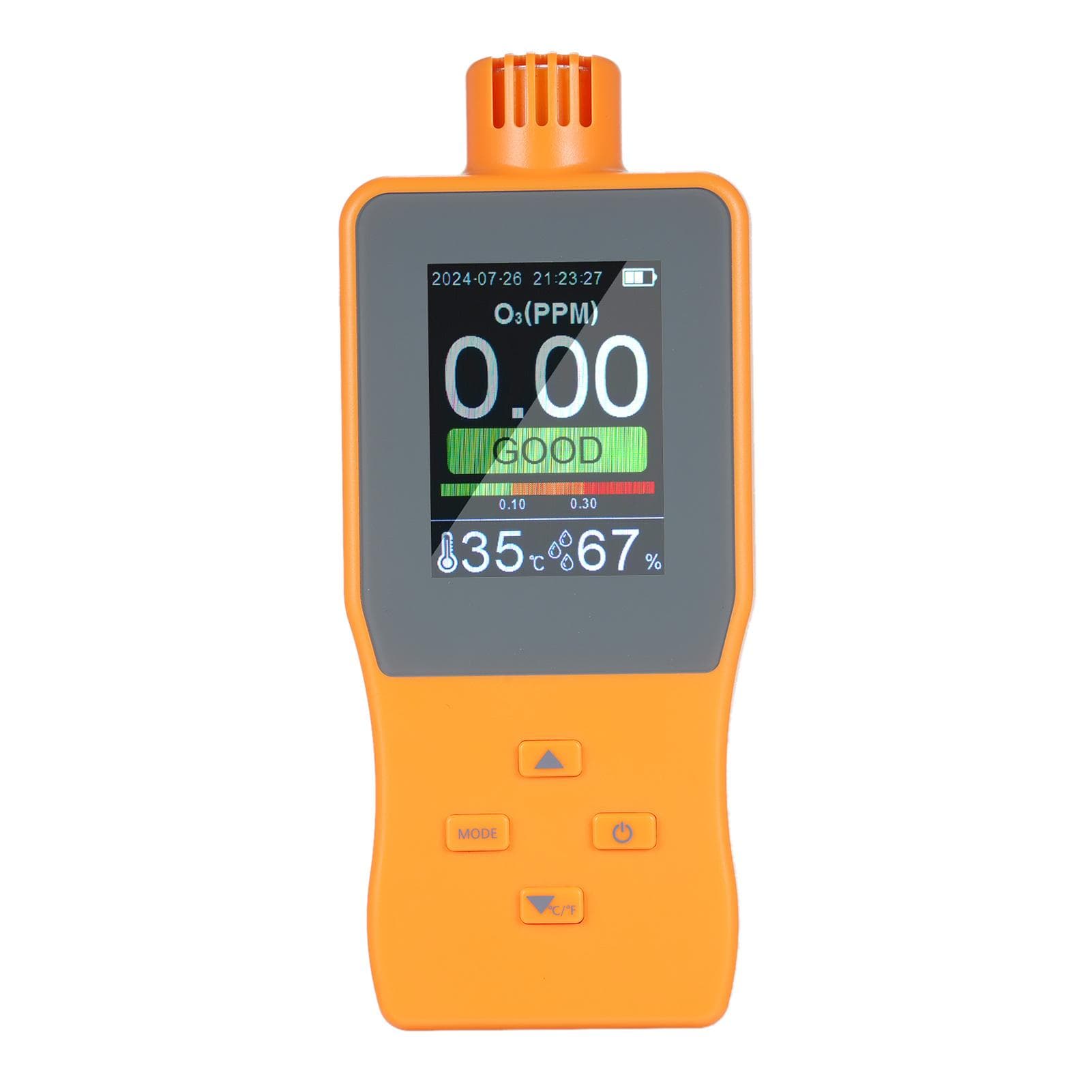O3 Ozone Detector Analyzer Portable Outdoor Indoor Air Quality Meter Multifunctional Air Quality orange