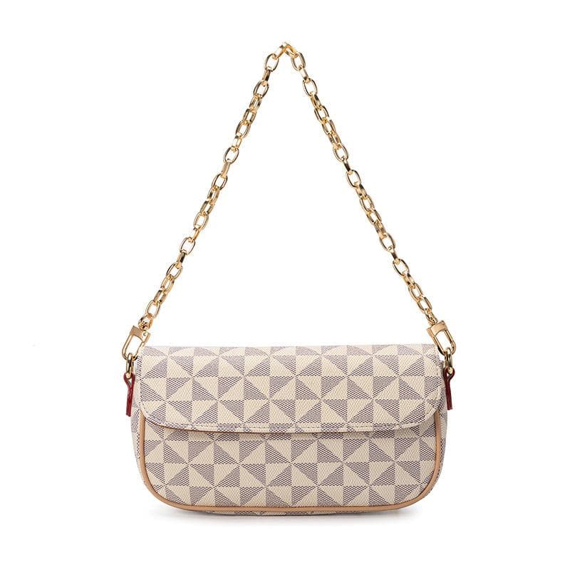 Women's Bag Underarm Bag Light Luxury Retro Casual Fashion Single Shoulder Crossbody Bag All Match Small Square Bag white