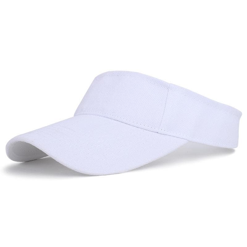 Summer Sun Hats Men Women Cotton Adjustable Visor UV Protection Top Empty Solid Sport Tennis Golf Running Sunscreen Baseball Cap Adjustable white