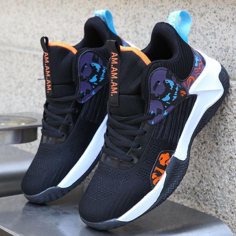 High-top Men's Shoes Spring New All-match Breathable Tide Shoes Student Sports Shoes Mesh Basketball Shoes Board Shoes Men 44