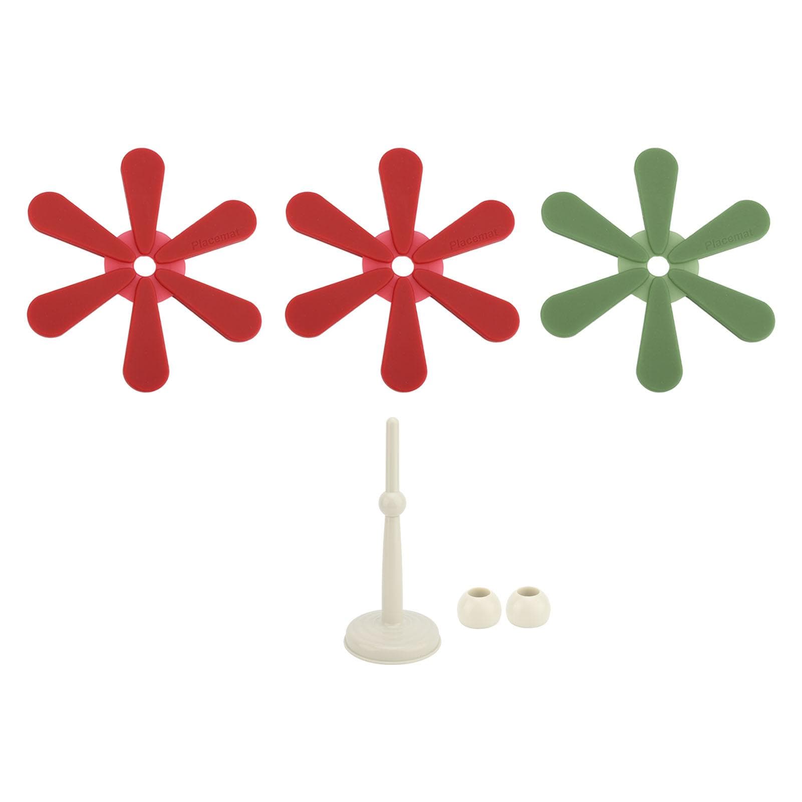 Tree Shape Trivet Set Silicone Anti Scald Foldable Insulated Coasters Cup Mats for Hot Dishes