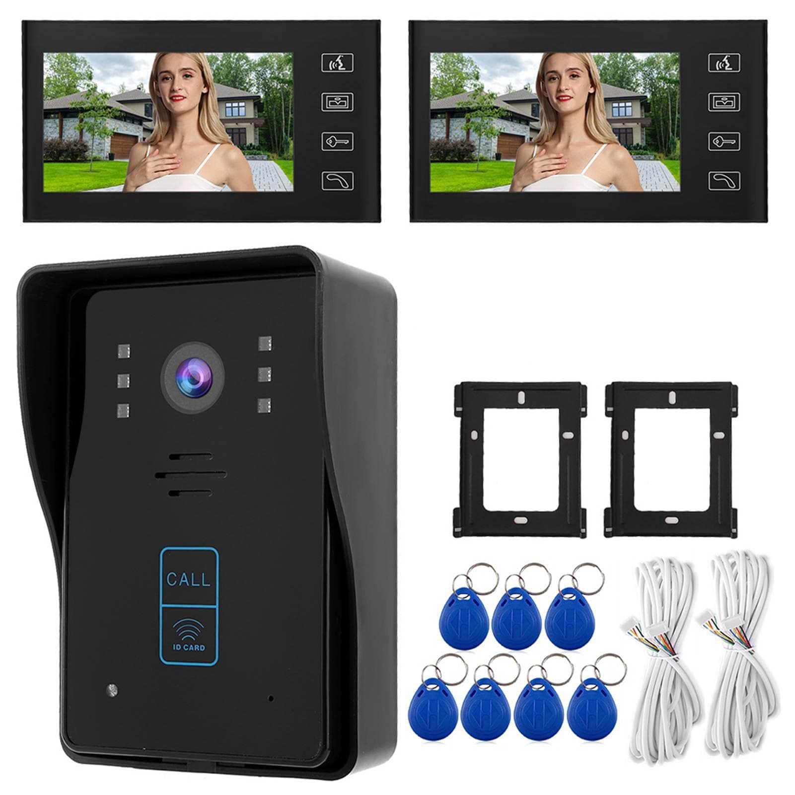7 Inch HD Video Door Doorbell Intercom Kit Home Gate Entry System With Keyfo 806MJID12