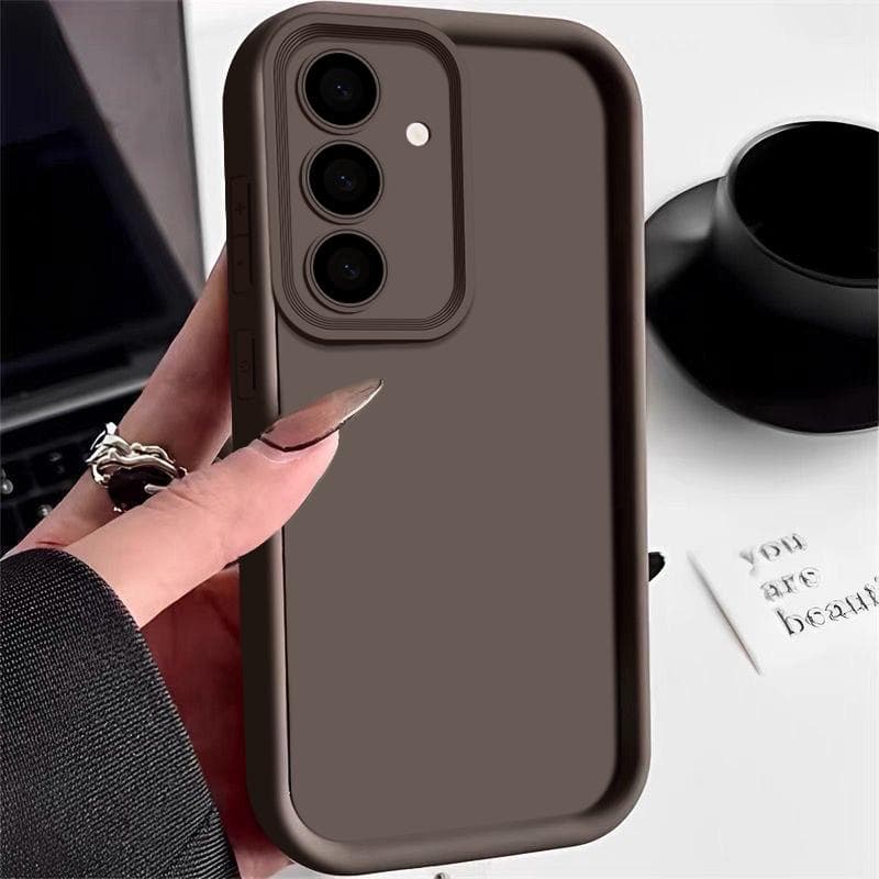 Candy Solid Color Phone Case For Samsung S25 S24 FE S23 Ultra S22 Plus S21 S26 A17 A57 A56 A55 A36 A16 A26 A35 A15 A54 A53 A52 A34 A14 5g Case Cover Samsung A34 5G coffee