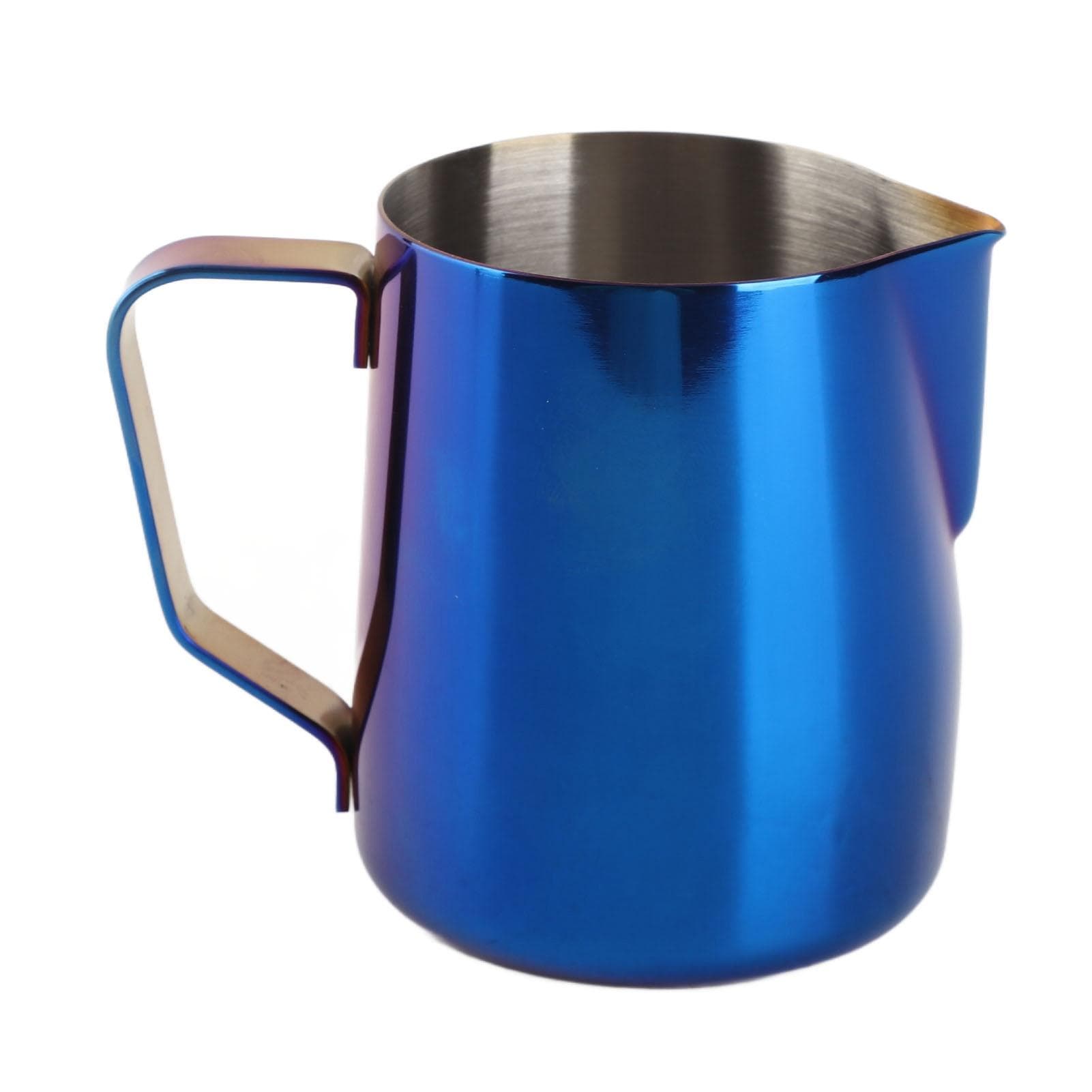 Milk Frothing Pitcher Jug Stainless Steel 350ml Frother Steam Cup with Scale for Coffee Making L(for 6.5-9kg) blue