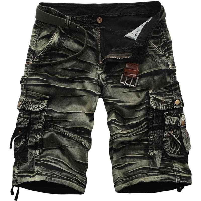 Summer Men's Loose Plus Size Casual Camo Short Pants Cargo Shorts 31 army green