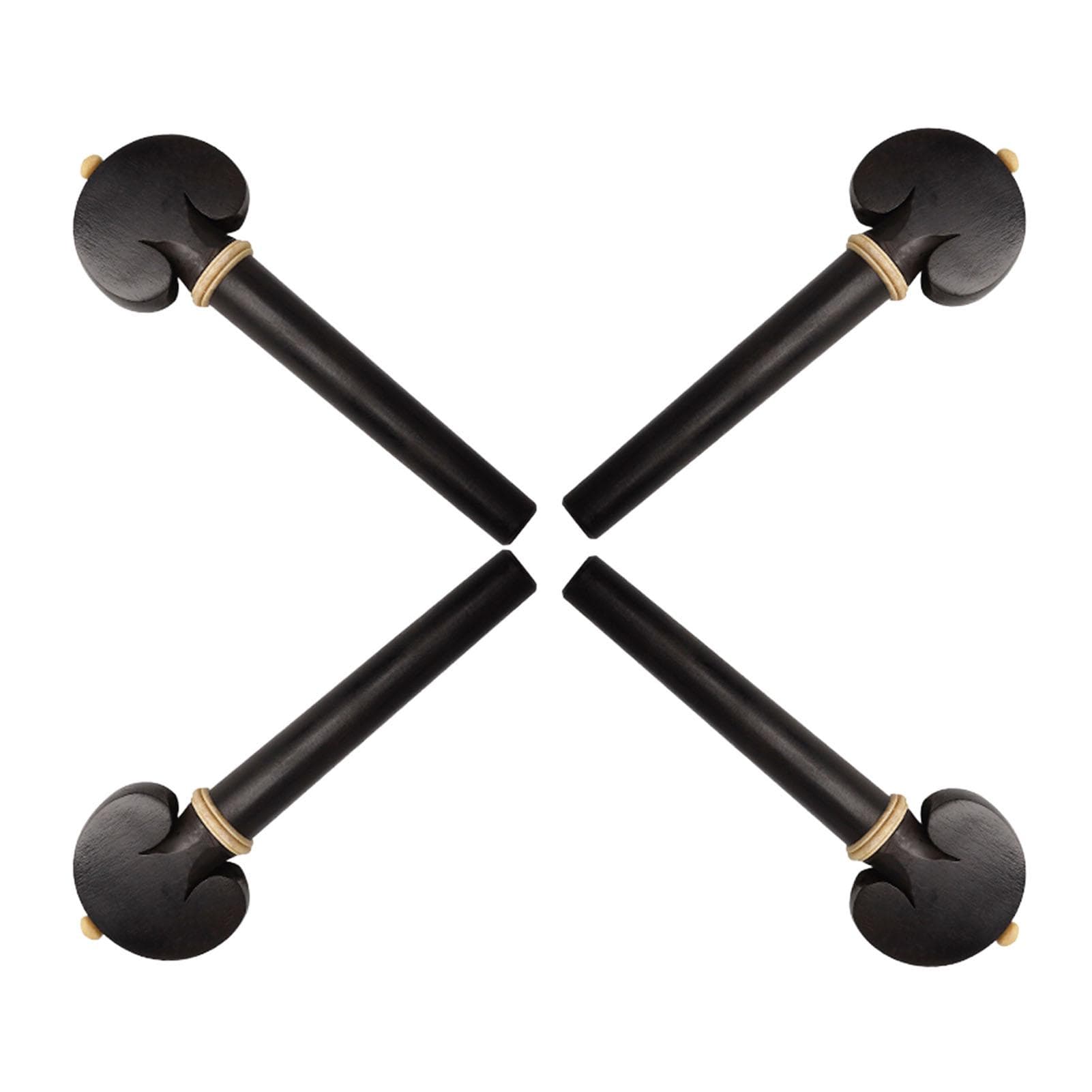 4Pcs Cello Tuning Pegs Smooth Fine Adjustment Ebony Wood Orchestral Strings Accessories Parts
