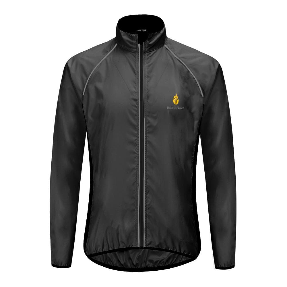 Mens Cycling Jacket Windproof Water Resistant Bike Bicycle Riding Jersey Tops M black