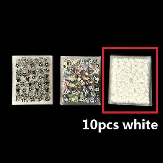 10 Pcs Sheets Nail Art Transfer Stickers 3D Design Manicure Tips Decal Decorations white