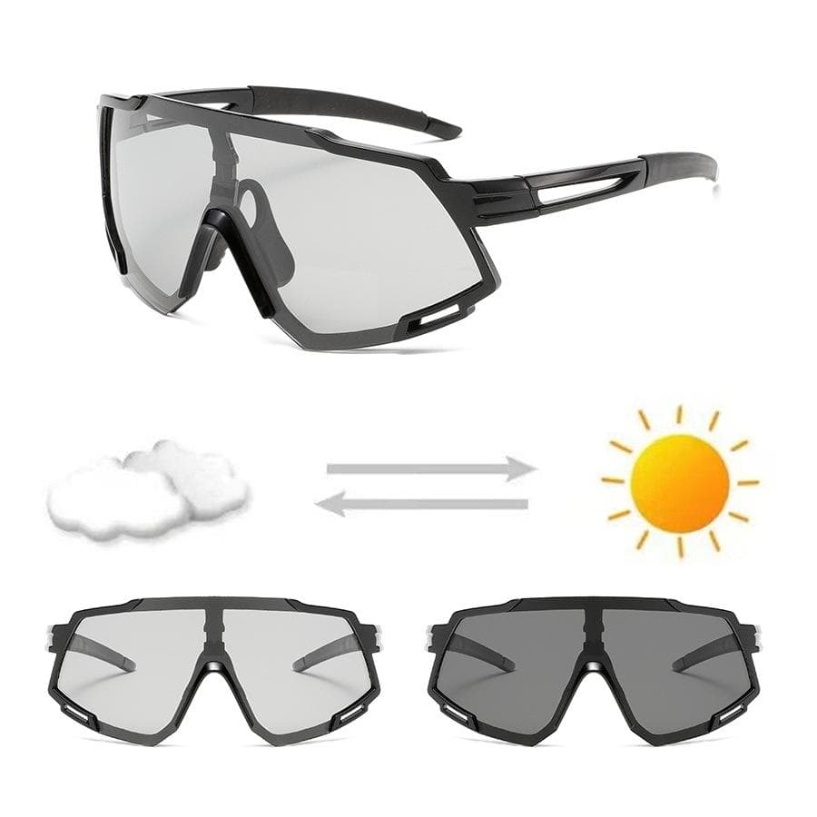 New Color-changing Cycling Sunglasses Outdoor Conjoined Large-frame Trendy Full-frame Goggles for Men Women