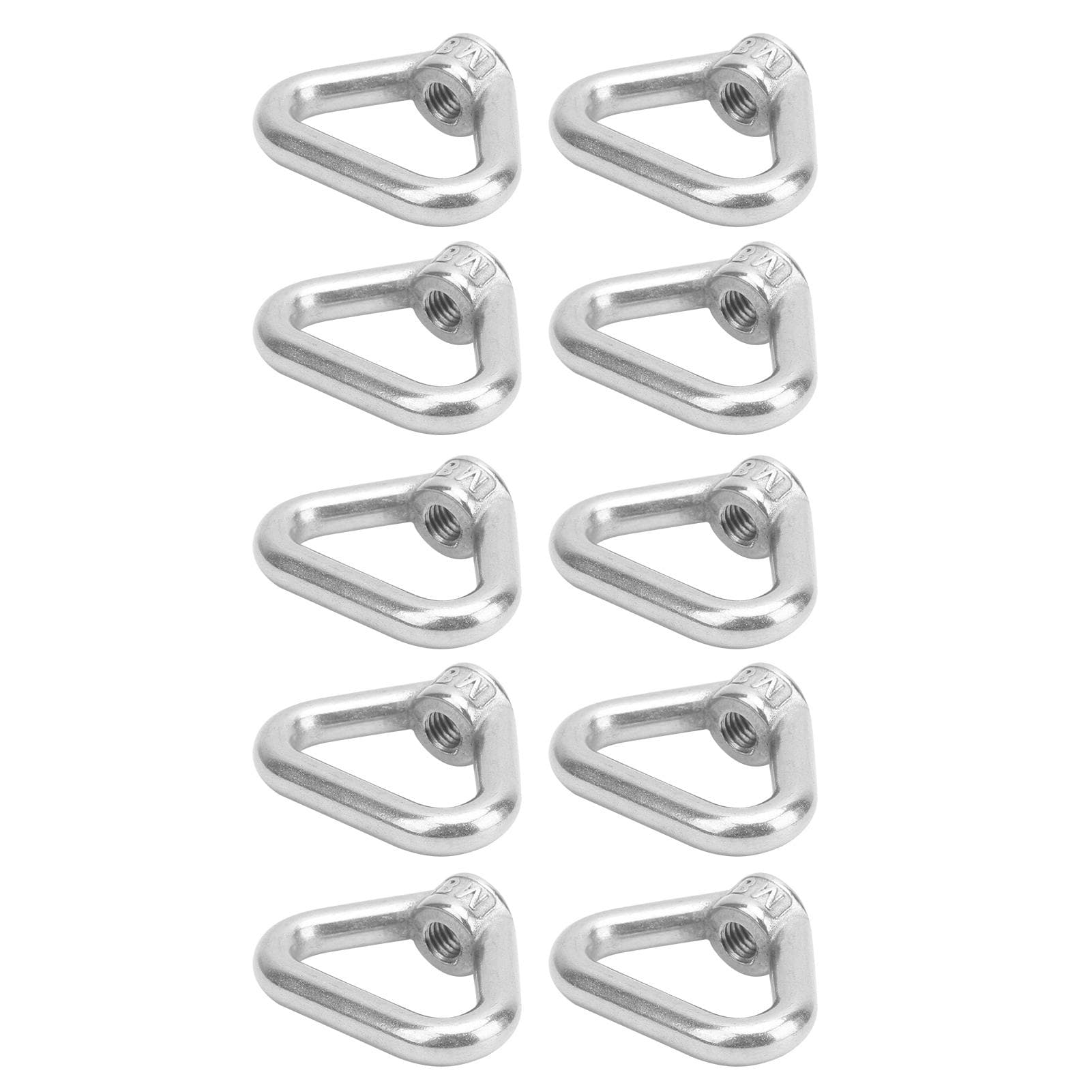 10pcs Silver Screw Nut 304 Stainless Steel Triangle Ring Nut Eye Nut Fastener M8