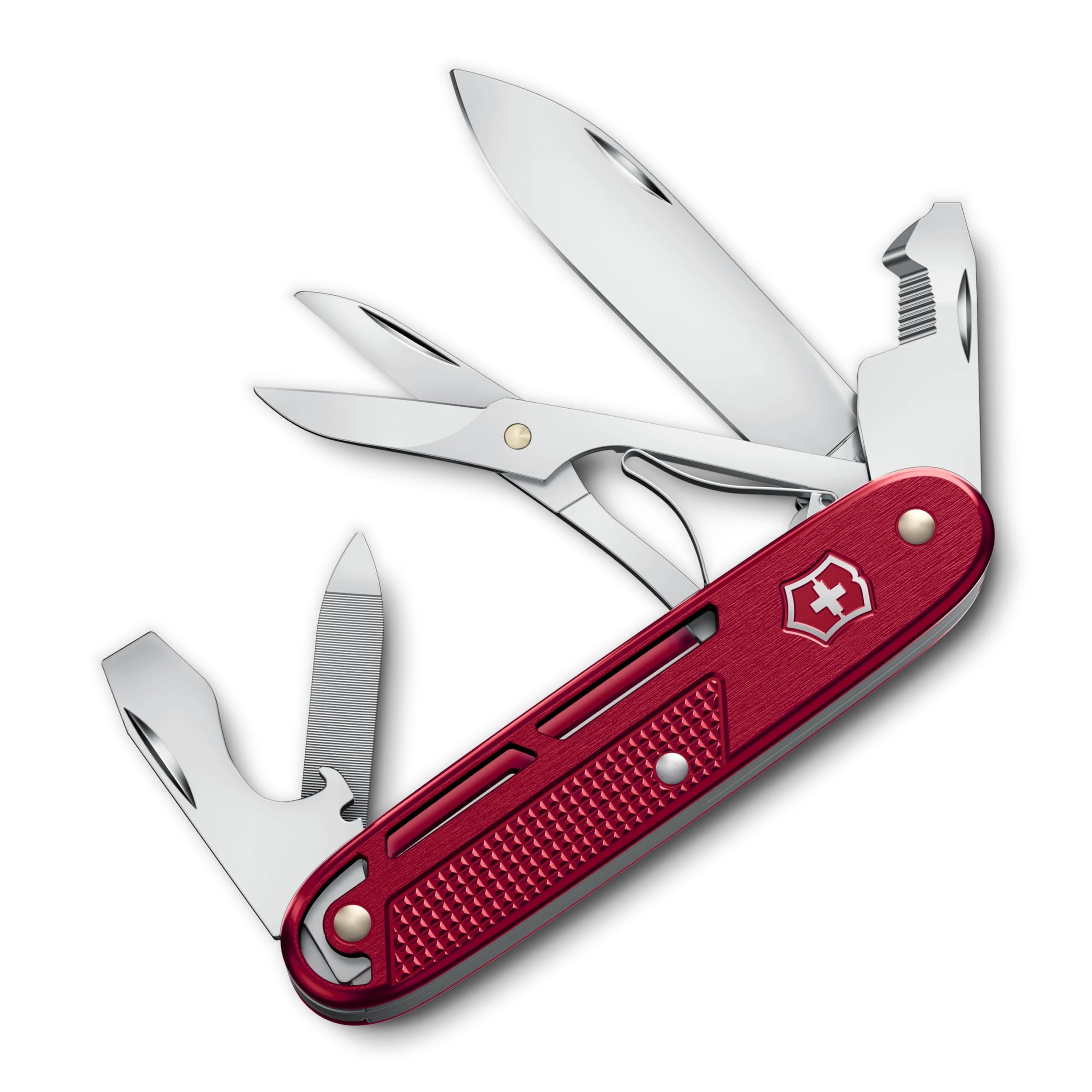 VICTORINOX ALOX Refined Synergy X Red Multi-Tool Knife, Perfect for Outdoor Camping, Disaster Preparedness, and Survival, with 10 Functions, Swiss Mad