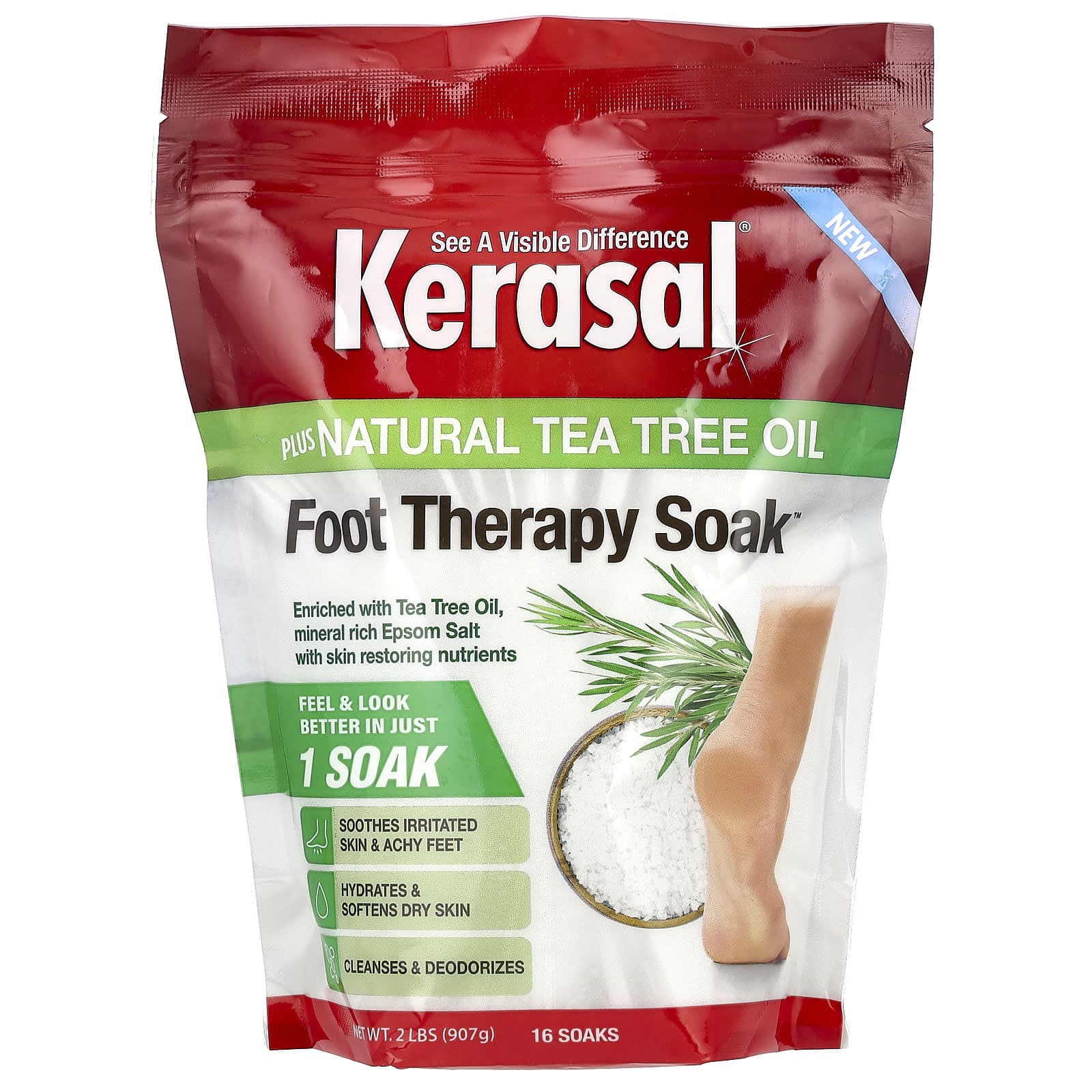 Kerasal, Foot Therapy Soak, with natural tea tree oil, 2 lb (907 g)