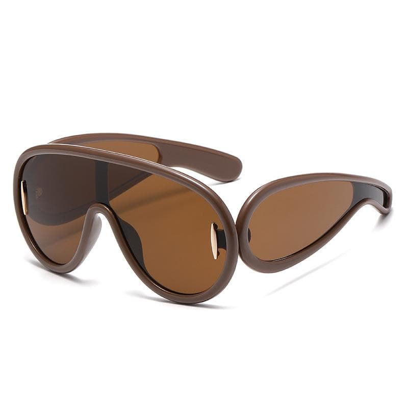 New Large Frame One-piece Sunglasses European and American Future Style Hip-hop Sunglasses Women's Outdoor Sunglasses