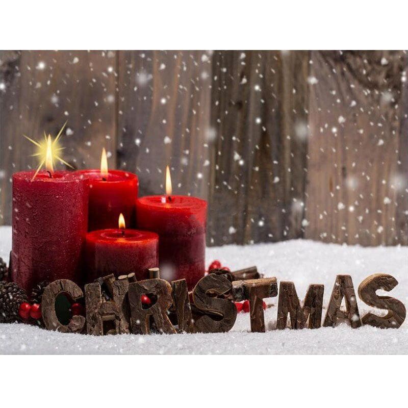 Diamond Painting Scenery 5D Diamond Embroidery Full Round/Round Christmas Candle Pictures 20X30CM