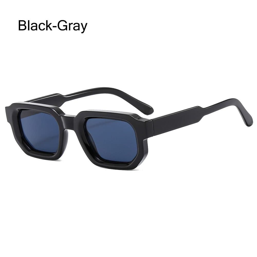 Square High Quality Luxury Sunglasses Retro Small Frame Fashion Eyewear Women Metal Hinge