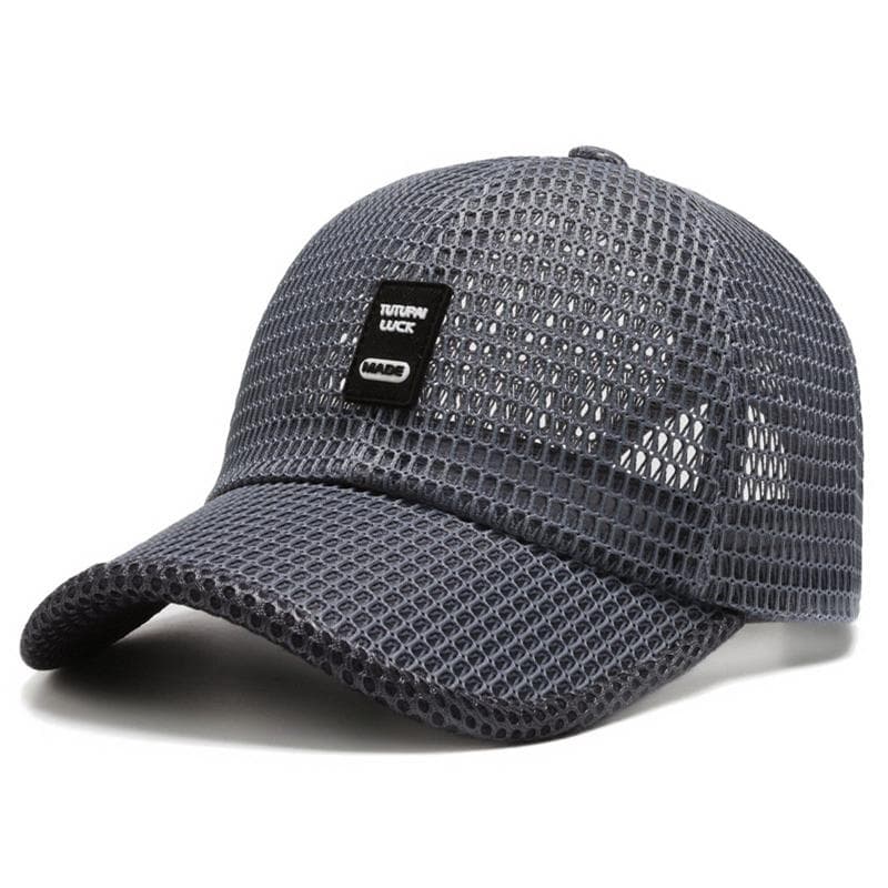 Men's Mesh Baseball Cap Breathable Summer Caps Dad Hat Outdoor Fishing Hats Bone Gorras Snapback Trucker Cap dark grey