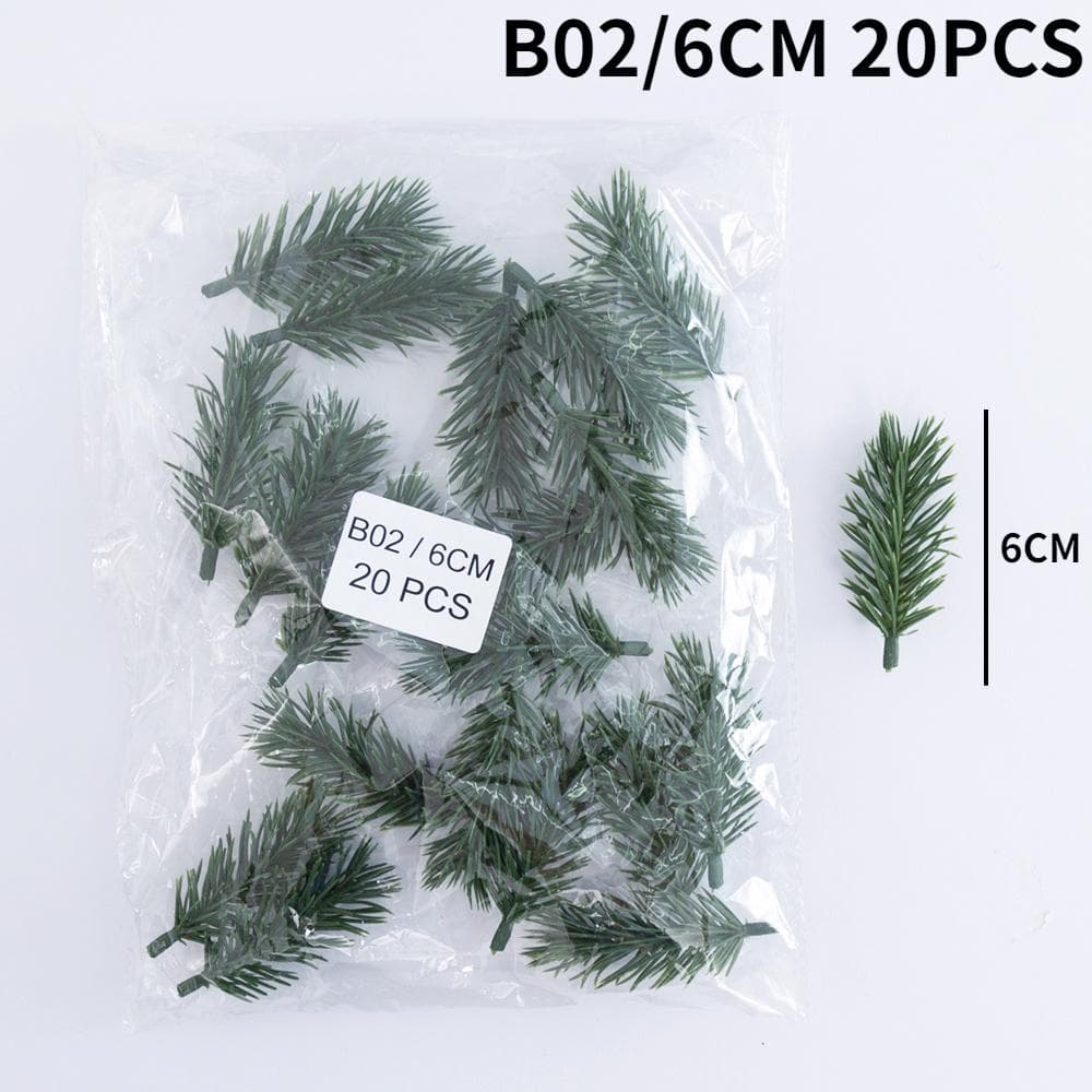 20/10pcs Artificial Cedar Snow Pine Branches Christmas Tree Wedding Decorations DIY Desktop Living Room Home Kitchen Faux Plants