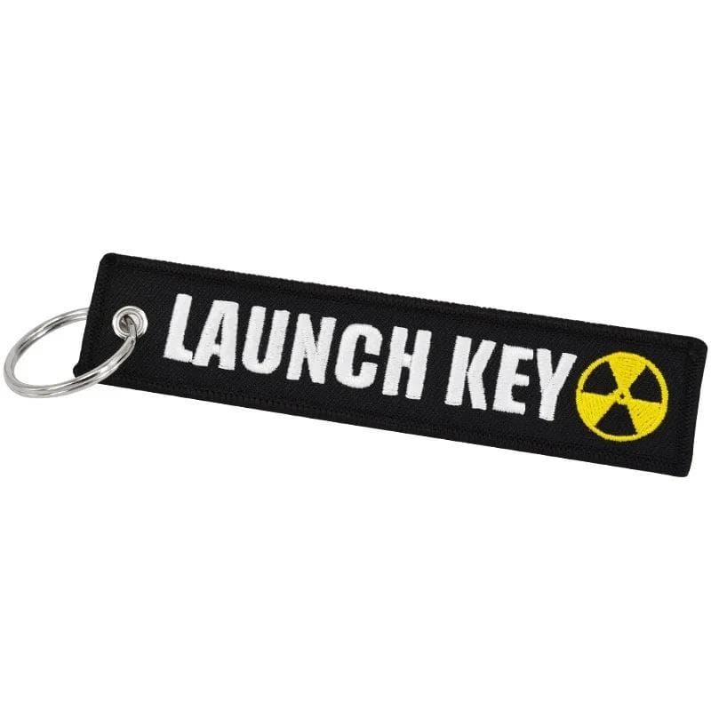 Text Embroidery Key Ring LAUNCH KEY Tags Rectangle Keychain Personalized Key Chain Accessories Souvenir 13 cm