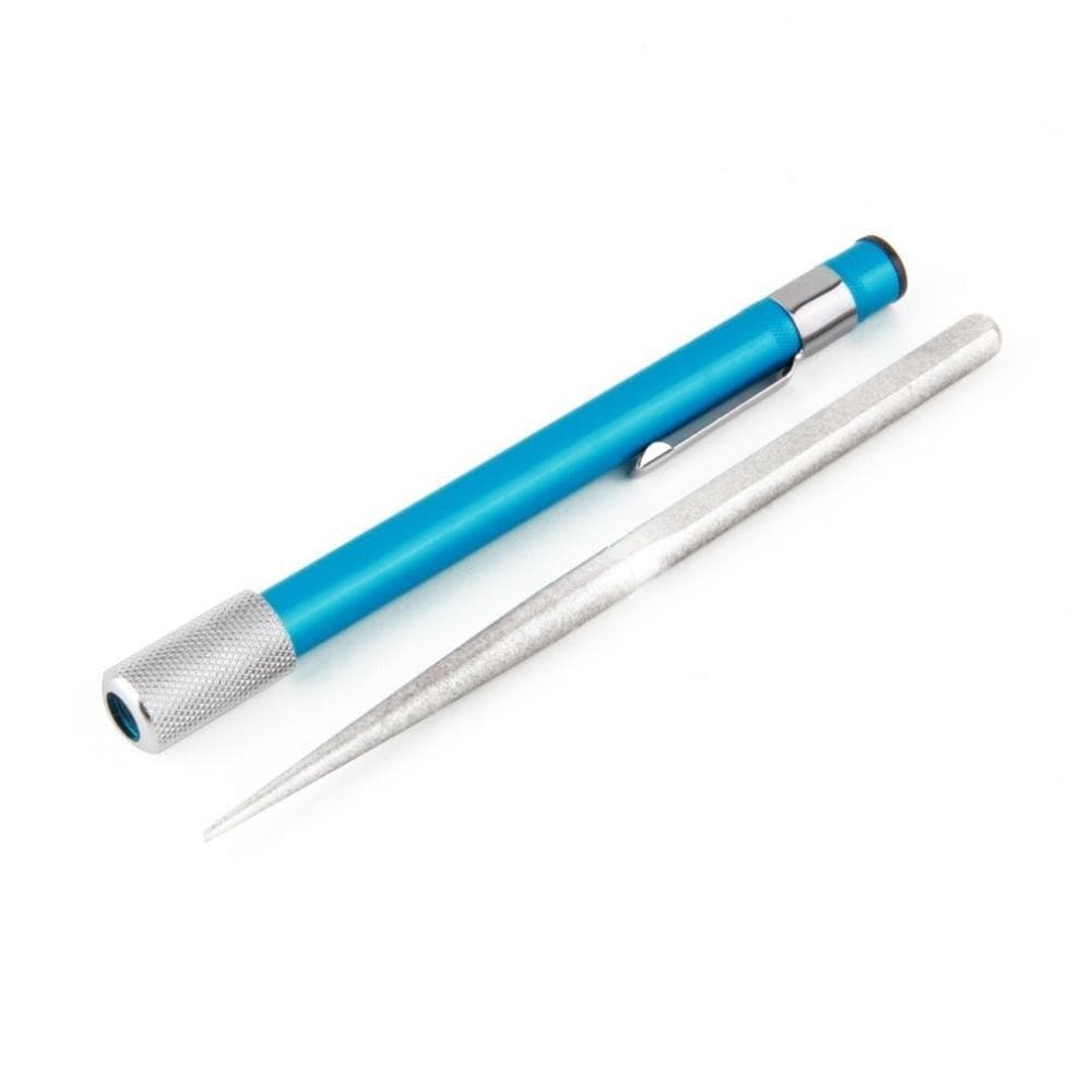 Mini Portable Pen-shaped Knife Sharpener Pocket Diamond Knife Sharpeners Fishing Hook Grindstone blue