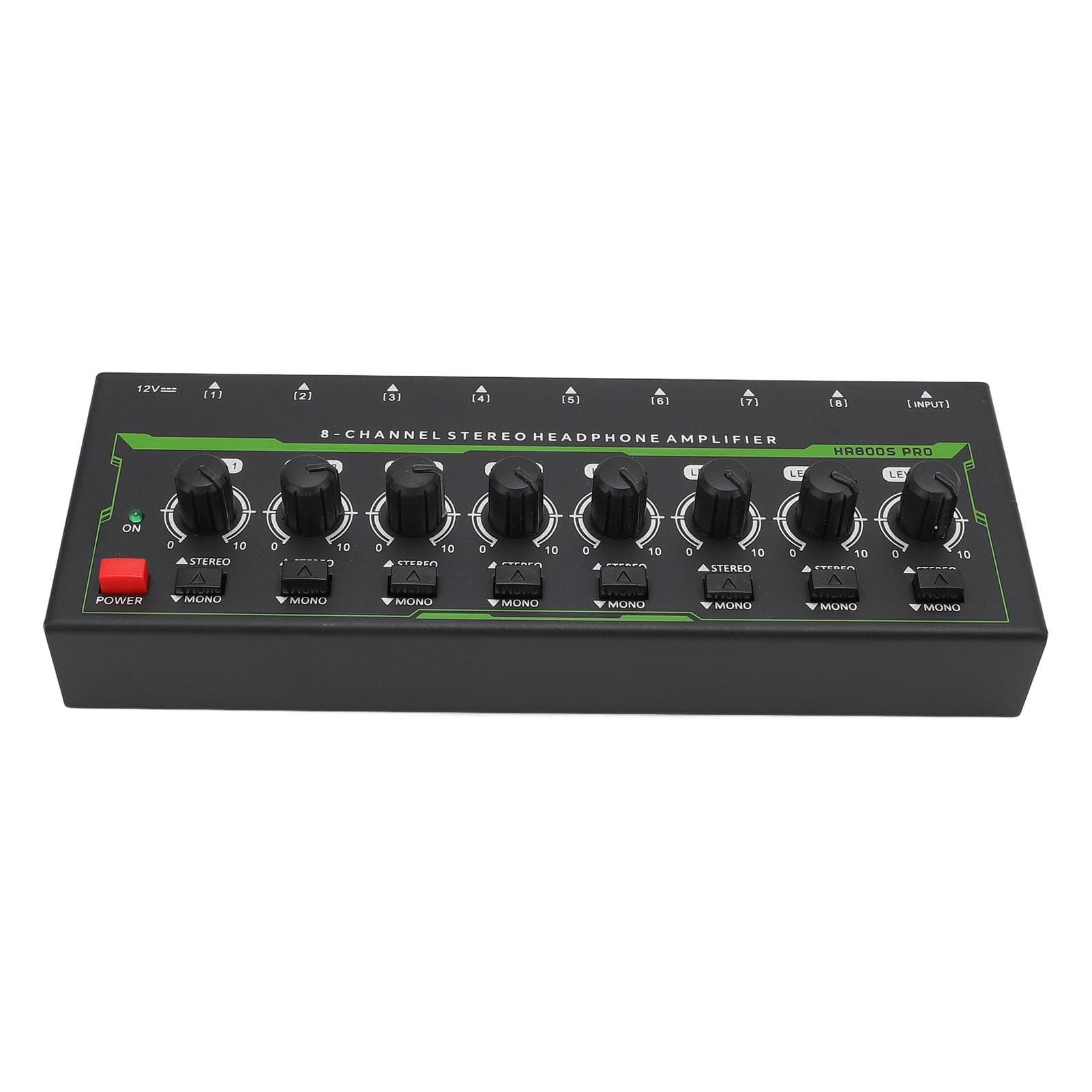 8 Channel Stereo Headphone Amplifier for Studio Home KTV Ear Player Support Stereo Mono Modes US Plug