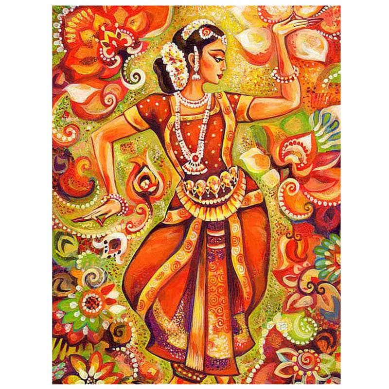 Diamond Painting Cross Stitch Indian Classical Dance Painting Full Diamond Embroidery 20X30CM