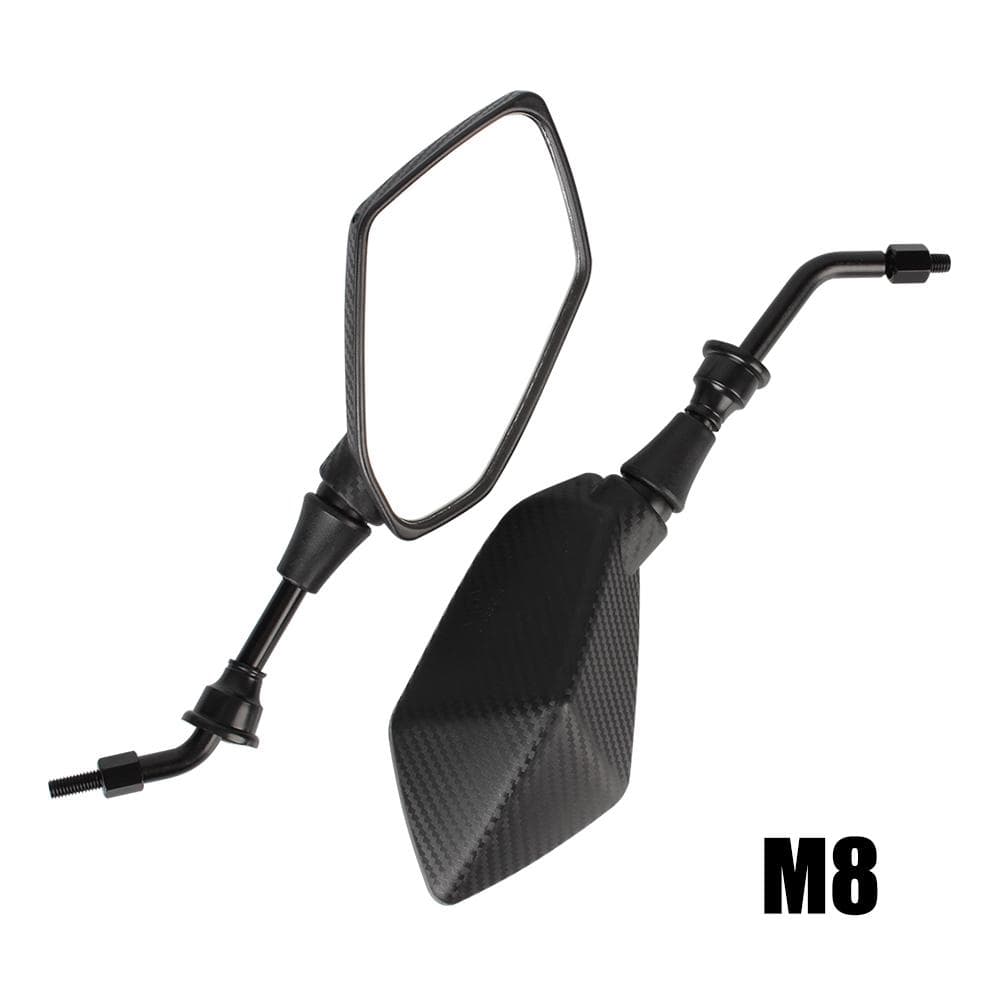 Carbon Fiber 1 Pair Motorcycle Mirror for Scooter E-Bike Motocycle 8mm 10mm Handle Bar End Side Rearview Mirrors Back Side Convex Mirror M8