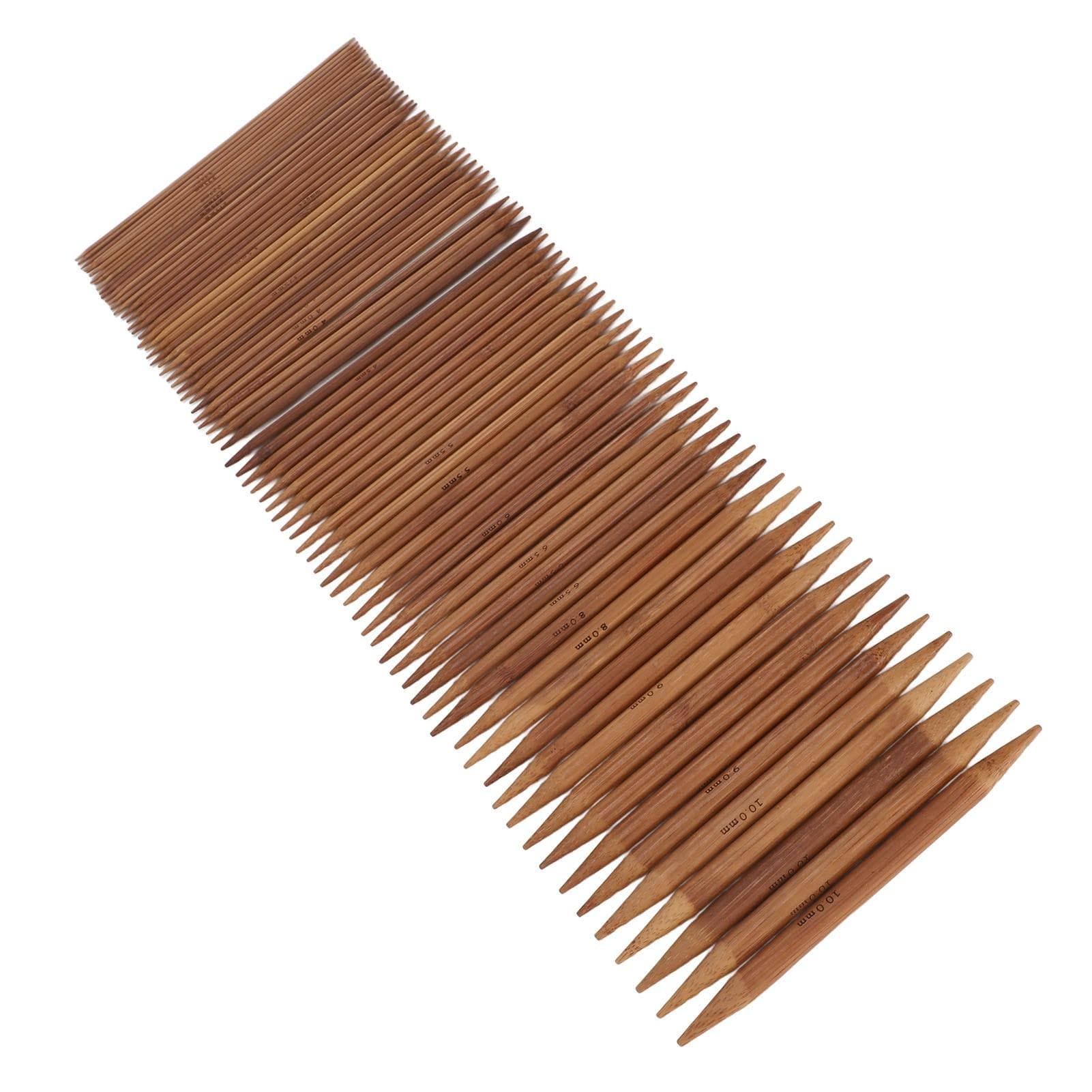 75 Pieces Knitting Needles Set Carbonized Bamboo Sweater DIY Double Pointed Knitting Needles 5.9in 5.9in Length