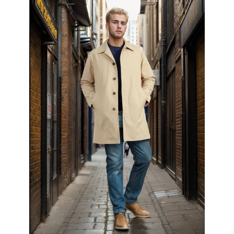 New Spring and Autumn Solid Color Long-sleeved Windbreaker Men's Lapel Slim Single-breasted Casual Jacket XXL