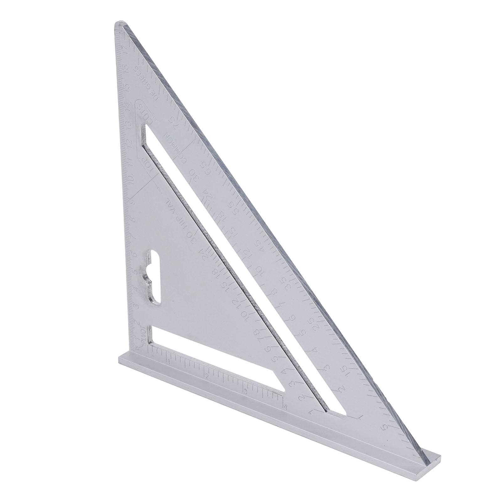 7 Inch Triangle Ruler Aluminum Alloy Black Matte Finish Multi Purpose Triangle Square for