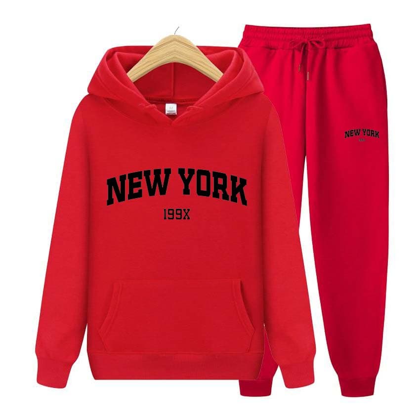 Tracksuit 2 Pieces Set 199X New York Print Sweatshirt Hoodies Sweatshirt+Pants Suit Hoodie Sportswear Jogging Men's Sets XL