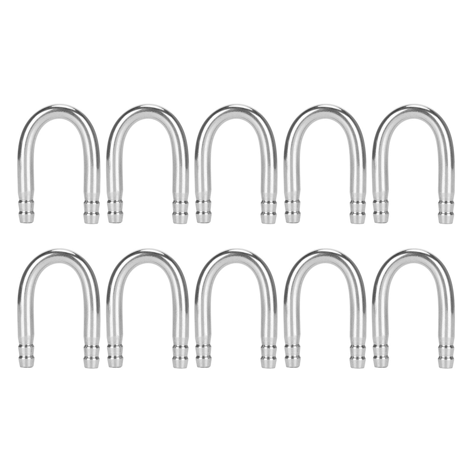 10Pcs Fish Tank U shape Elbow Pipe Stainless Steel Oxygen Pump CO2 Tubing Aquarium Accessory