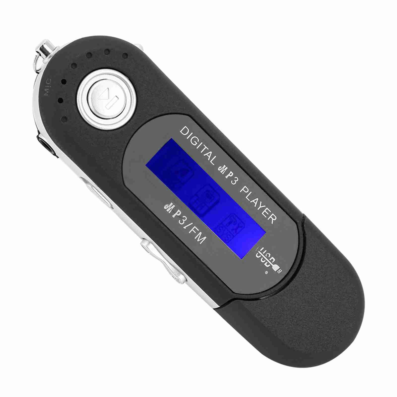 Portable Music MP3 USB Player With LCD Screen FM Radio Voice Memory Card Black black