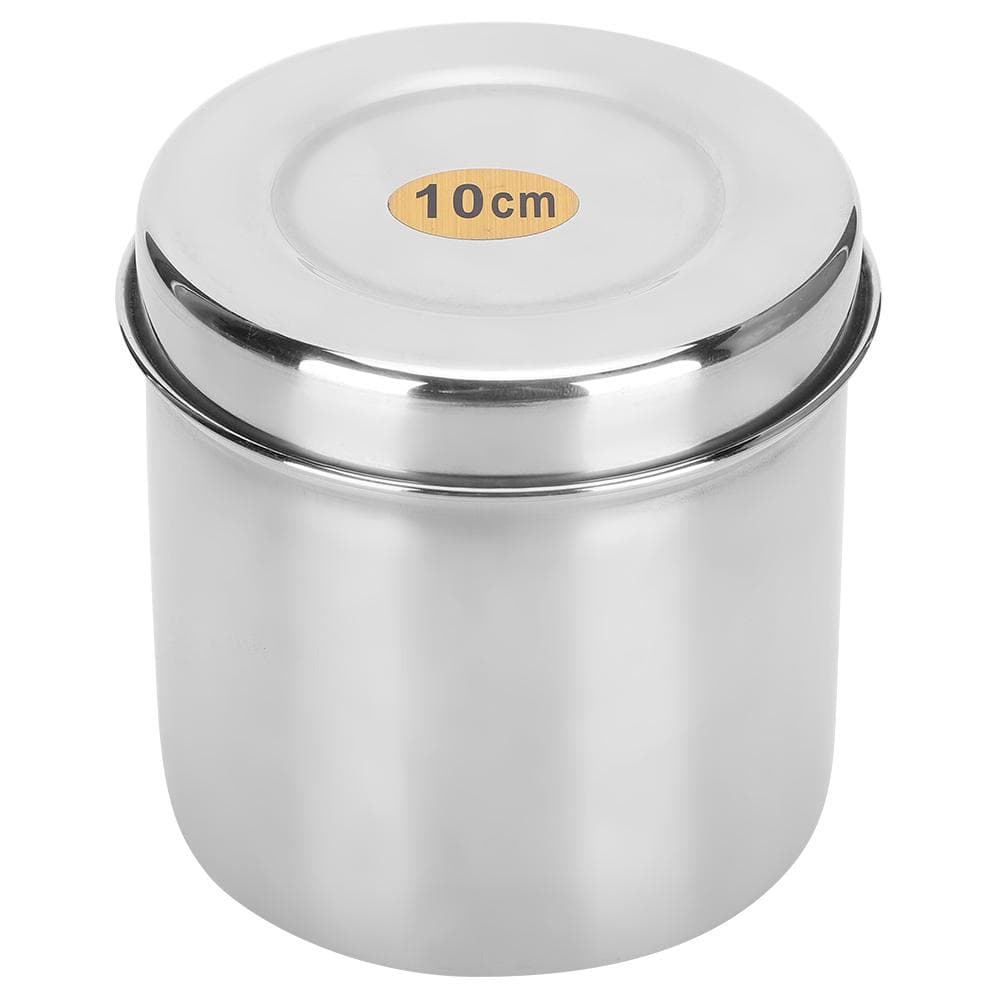 Stainless Steel Cotton Ball Cup Jar Container Storage Organizer Canister with Lid for Home Hospital