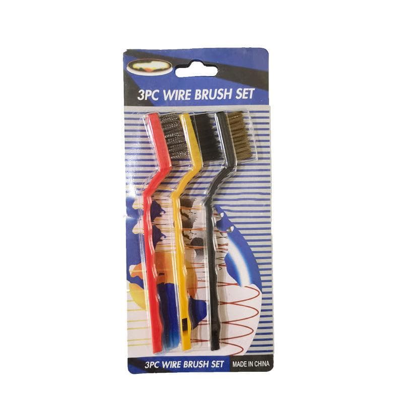 Wire Brush Set Curved Handle Masonry Brush Metal Detail Brushes for Cleaning Welding Slag Rust Dust
