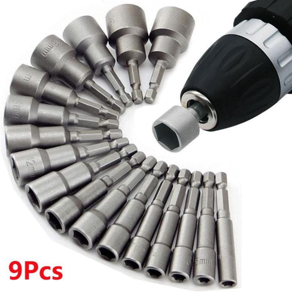 9pcs/set 5mm-13mm Hex Sockets Sleeve Nozzles Nut Driver Set Screwdriver Set Schroevendraaier Set Bits Sets Tools Socket Wrenches 9pcs/set