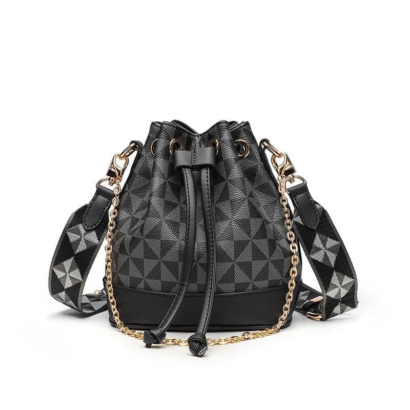 Vintage Printed Hand-held Crossbody Bag Checkerboard Classic Women's Bag Single Shoulder Bucket Bag