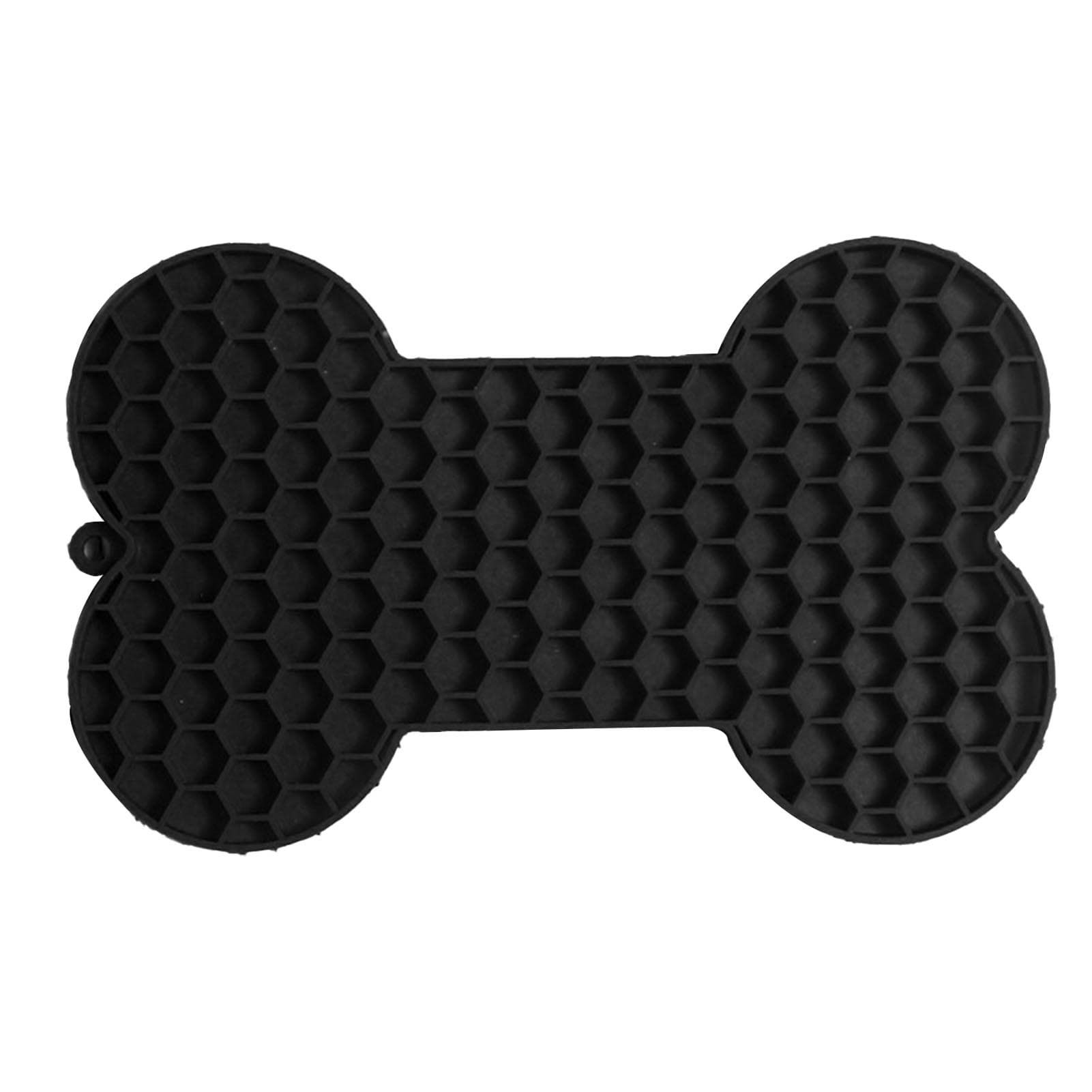 Pet Slow Feeding Pad Prevent Slip Bone Shape Flexible Silicone Dog Licking Mat for Indoor Black black