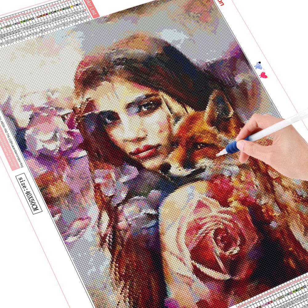 5D Diamond Painting Fox Home Decoration Full Round Diamond Art Embroidery Animal 20X30CM