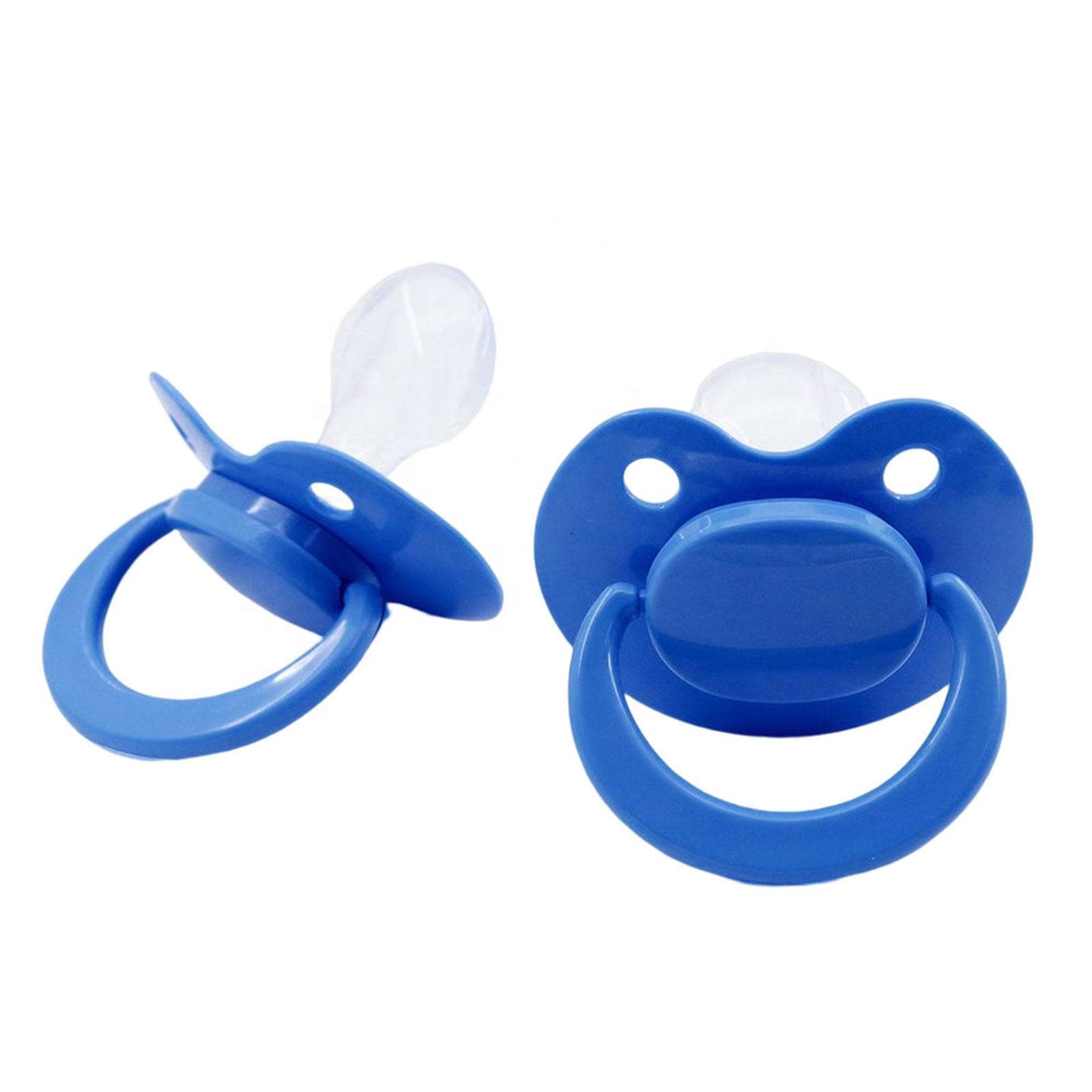 Adult Pacifier for Stress Relief Food-grade Silicone Simulation Dummy Nipple Peace and Relaxation Realistic Soother Toy blue