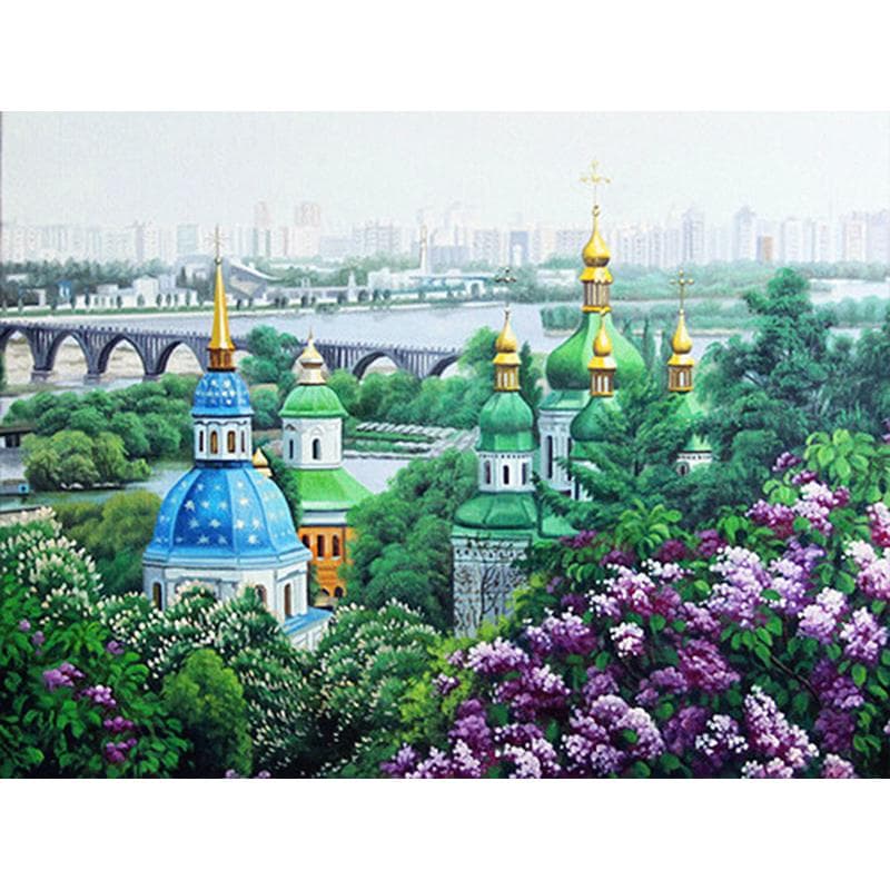 5D DIY Diamond Painting Church Picture of Rhinestones Landscape Mosaic Home Decor 20X30CM