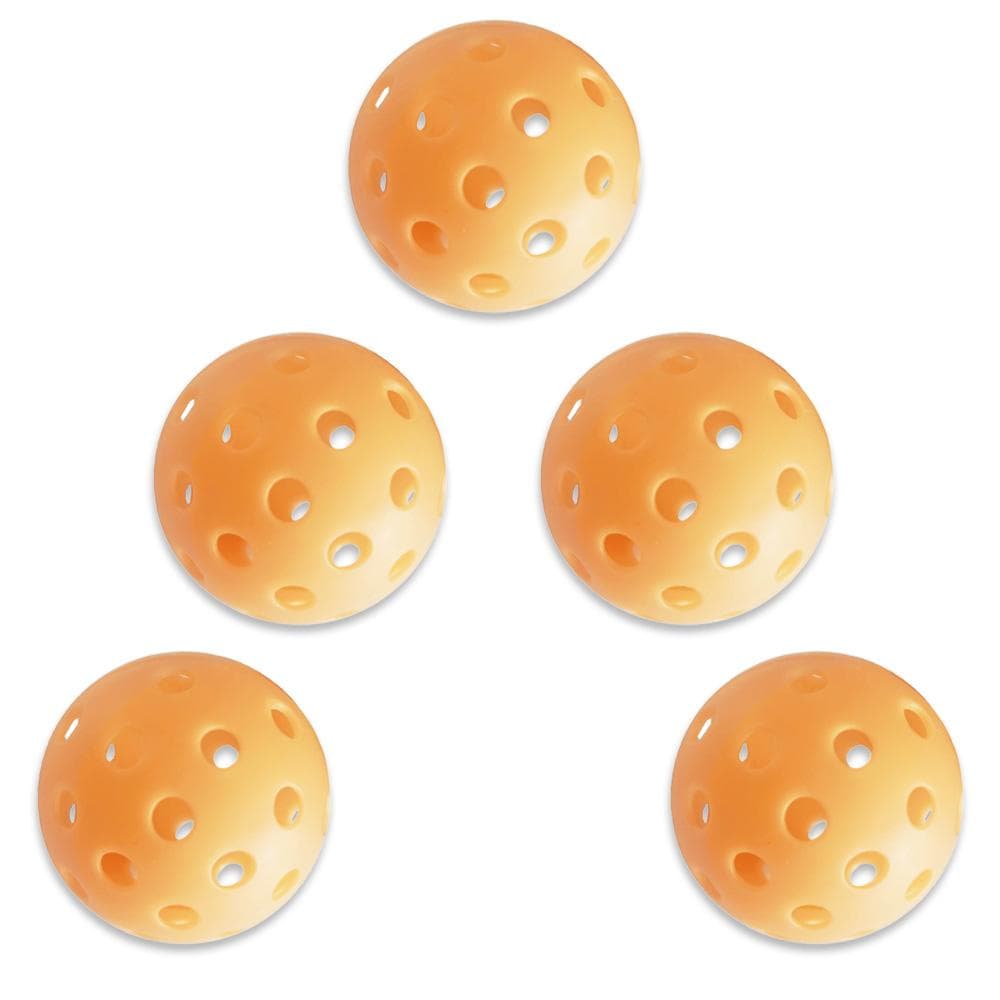 5 Pack Pickleballs Indoor Outdoor 74mm Luminous Pickle Balls orange