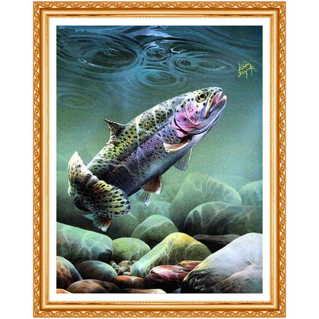 NEW DIY Fish In Water 5D Diamond Painting Cross Stitch Crafts Diamond Kit Full Round Home Decor 20X30CM